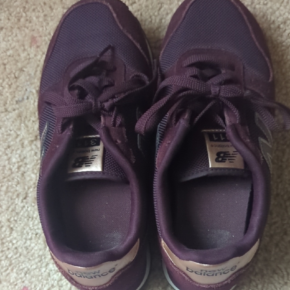New Balance Deep Purple and Tan Sneakers